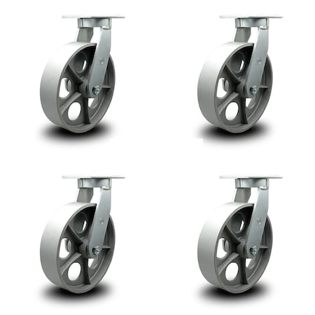 Service Caster 12 Inch Extra Heavy Duty Semi Steel Cast Iron Wheel Swivel Caster SCC, 4PK SCC-KP92S1230-SSR-4